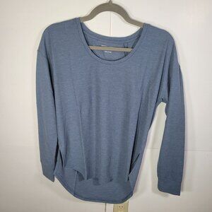 Universal Standard Soft Ribbed Long Sleeve Top Slate Blue Cotton 4XS (00/0)